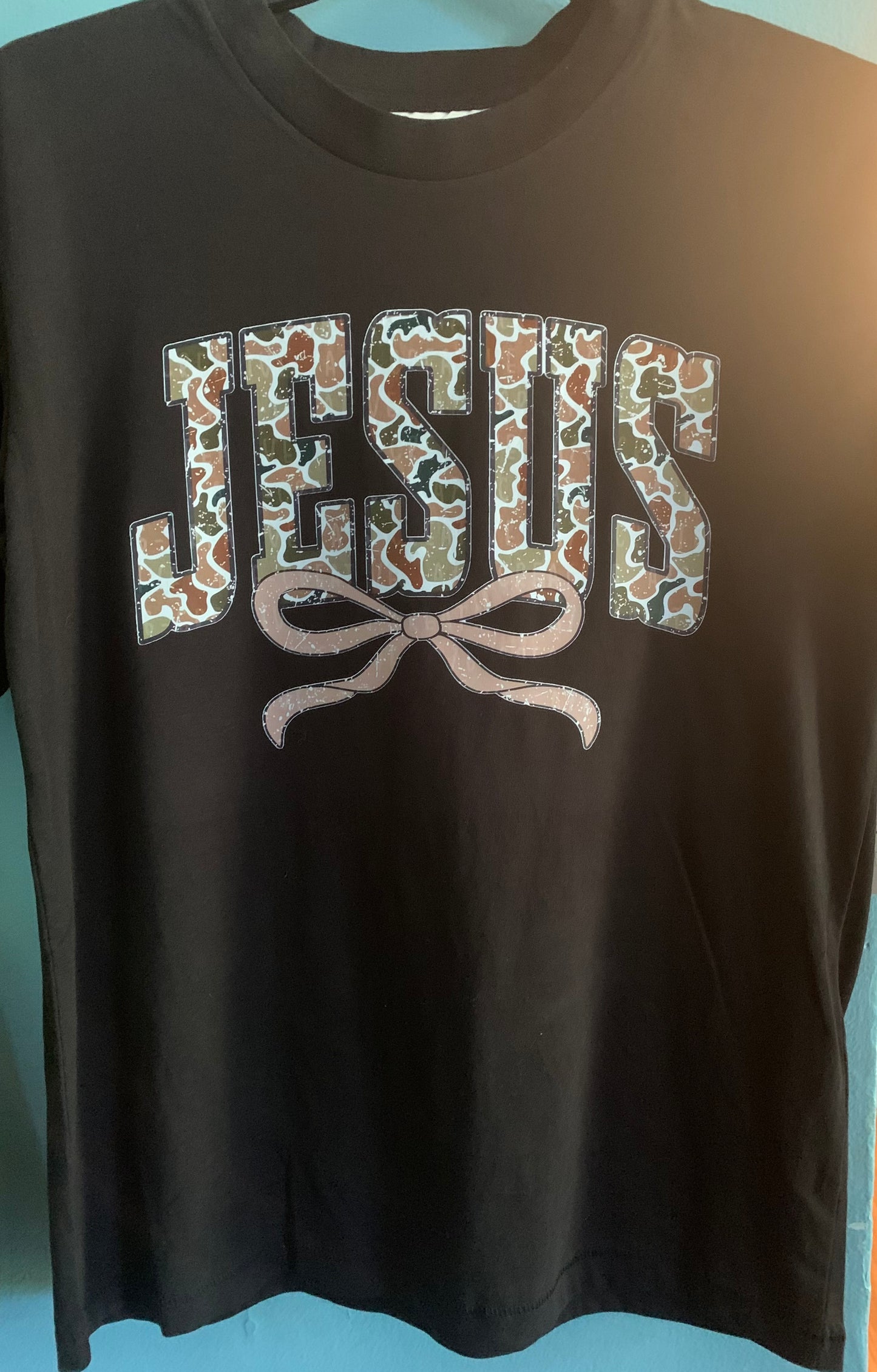 Camo Jesus with Bow DTF