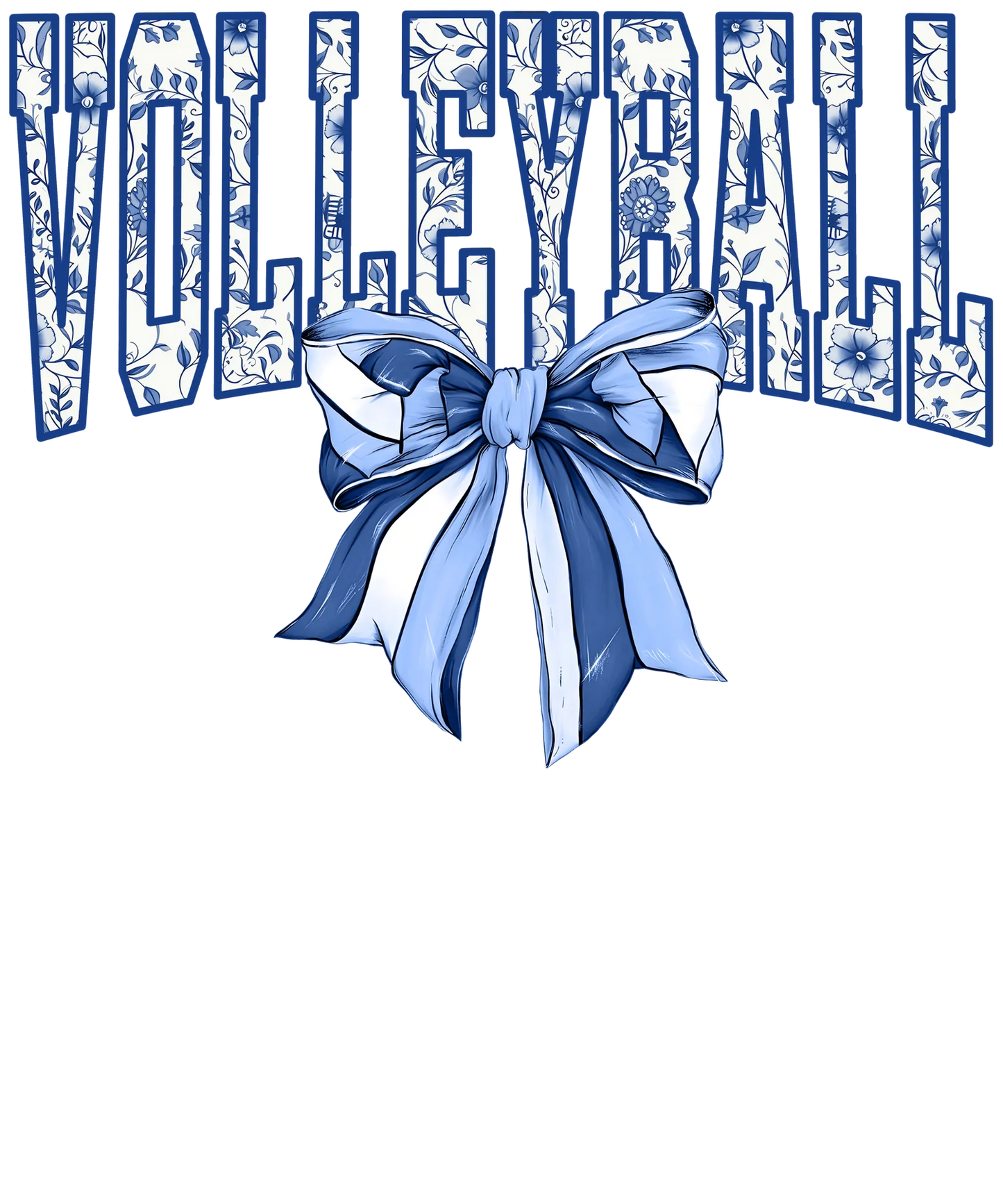 Volleyball with blue bow